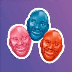SHAQ-A-LICIOUS XL Gummies featuring Shaq’s smiling face add playful cue.