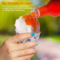 Shave Ice Syrups grape bottle creates vibrant color and tasty snow treats.