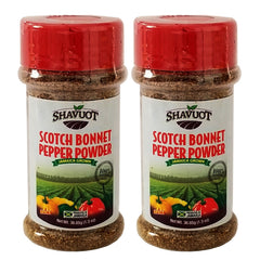 Shavuot Scotch Bonnet pepper powder jar front view showing authentic Jamaican heat