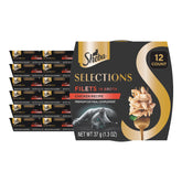 Sheba Selections Filets in Broth cups show tender chicken and tuna for a protein-rich topping