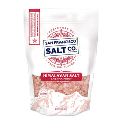 Sherpa Pink Himalayan Salt coarse bulk bottle for easy pantry seasoning and flavor boost.