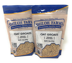 Shiloh Farms organic oat groats label highlights kosher status and USA origin