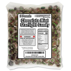 Shippedfast Chocolate Starlight Mint Candy 32oz bag with rich stripes, ideal for sharing.