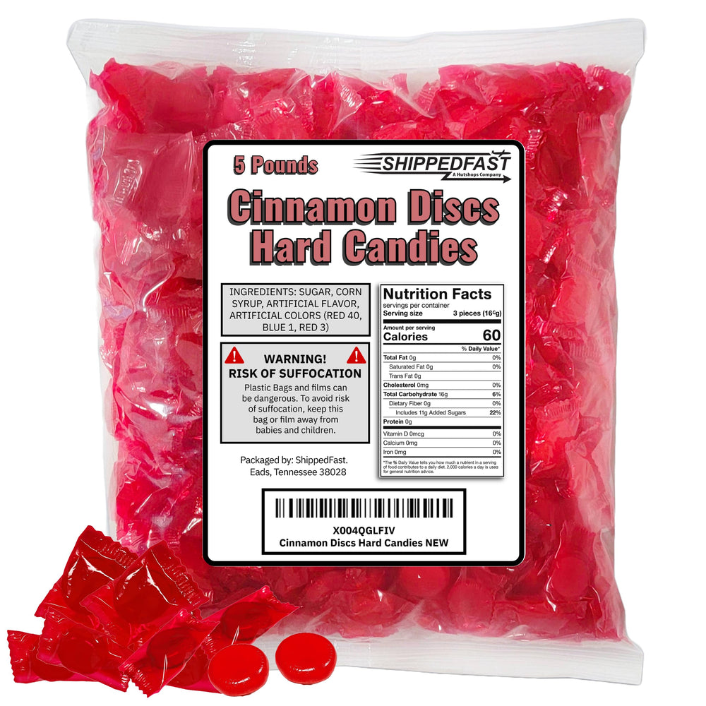 ShippedFast Cinnamon Discs individually wrapped red candies for on-the-go snacking