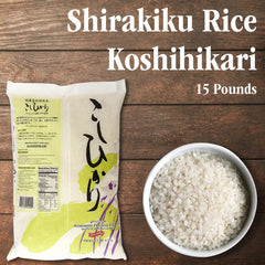 Shirakiku dried rice grains in natural light highlighting organic farming origin