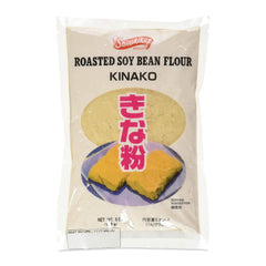 Shirakiku Kinako roasted soybean flour package, warm nutty aroma for baking