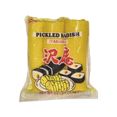 Shirakiku pickled radish takuwan 3-piece pack, crisp slices ready for sushi prep.