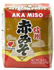 Shirakiku red miso bottle adds rich umami to soups and dressings.