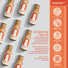 SideDish Chipotle Ranch Dressing dipping closeup ready for kid-friendly dips.