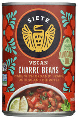 Siete Beans Charro can closeup ready for quick, protein-packed meals.