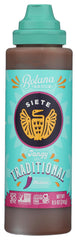 Siete Botana Sauce Traditional bottle on pantry shelf, versatile for snacks