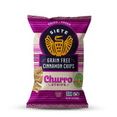 Siete grain-free churro strips bag, convenient gluten-free snack for on-the-go.