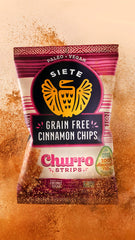 Siete grain-free churro strips bite-sized pieces, perfect for kids' lunchboxes.