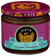 Siete Salsa Mild Casera jar front view, ideal for tacos and nachos.