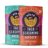 Siete taco seasoning pack mixed shown for family meals.