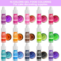 SigWong 15-colors gel dyes packaging highlights convenient squeeze bottles.