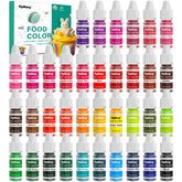 SigWong 36 colors neon liquid color set bottles for vibrant baking results.