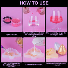 SigWong glitter dust for cakes and cookies creates a shimmering finish