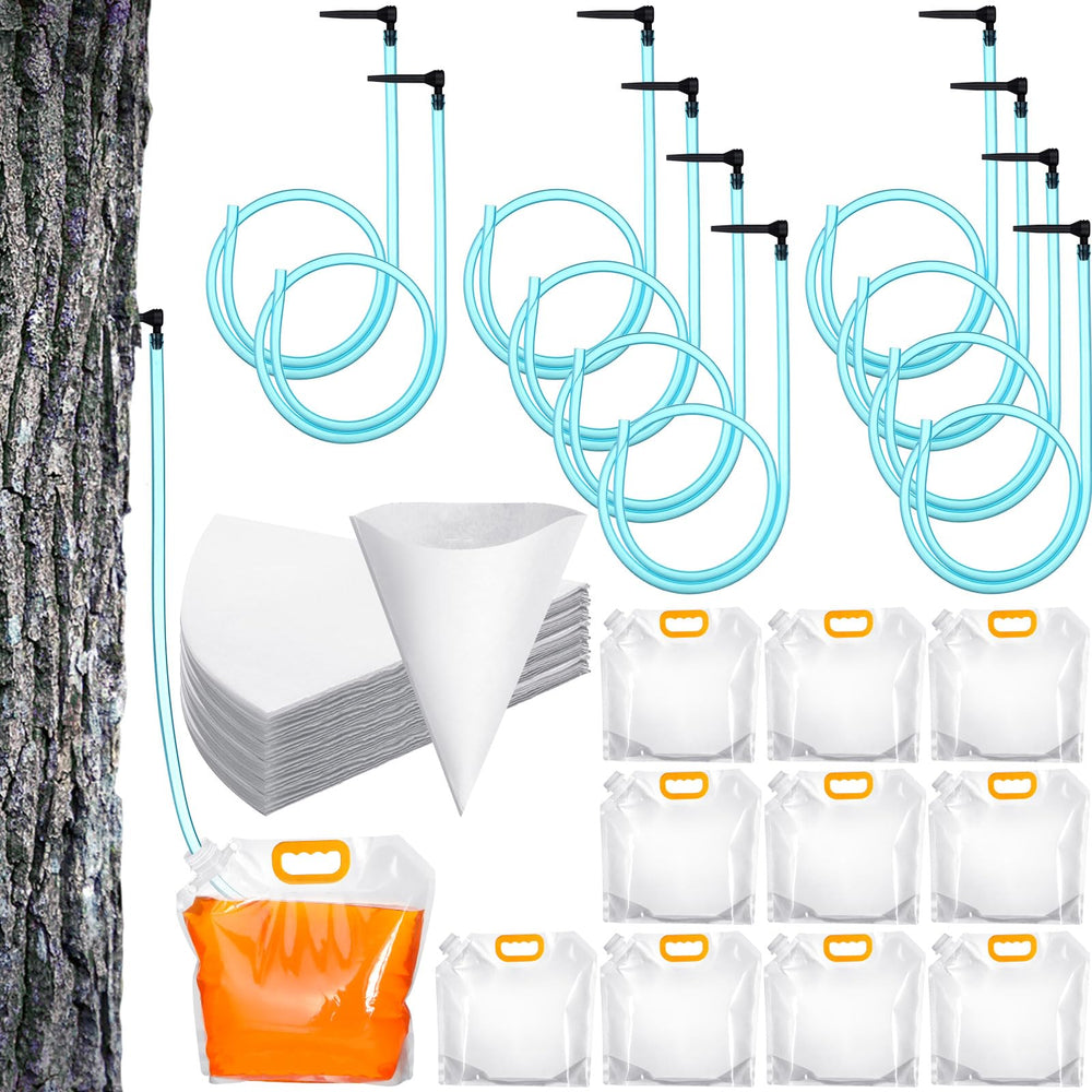 SiliFine maple taps installed on a tree for efficient sap collection.