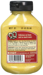 Silver Springs Mustard Beer & Brat label closeup reveals rustic craft branding.