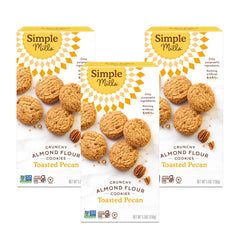 Simple Mills Almond Flour Cookies Toasted Pecan — front view, gluten-free snack with clean ingredients.