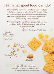 Simple Mills Almond Flour Crackers Farmhouse Cheddar served on a cheese board for a party spread.