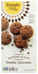 Simple Mills almond flour cookies Double Chocolate Chip box front highlights gluten-free, vegan snack
