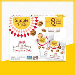 Simple Mills almond flour mini chocolate chip cookies ready for a quick, wholesome break.