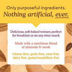 Simple Mills Bar Soft Bake PB Chocolate Almond ingredients – clean, premium components visible in close-up.