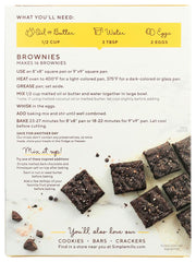Simple Mills brownie mix in a pan about to go into the oven for a rich dessert