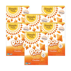 Simple Mills Pop Mmms Cheddar crackers pack ready for on-the-go snacking.