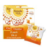 Simple Mills Pop Mmms Cheddar Snack Pack box front with crunchy gluten-free goodness.