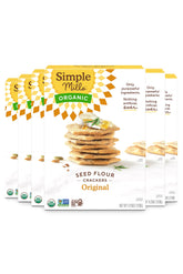 Simple Mills Organic Seed Crackers Original, pack of six, gluten-free snack option for dips