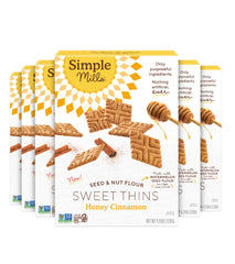 Simple Mills Sweet Thins honey cinnamon crisp close-up, gluten-free snack option