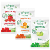 Simple Mixes gelatin dessert strawberry variety pack; vibrant, kid-friendly presentation