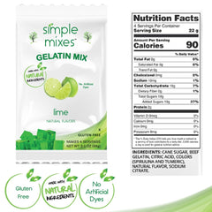 Simple Mixes gelatin lime-pack: refreshing twist for simple desserts.