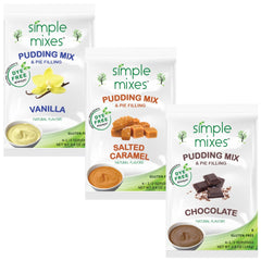 Simple Mixes vanilla pudding powder for quick, creamy desserts.