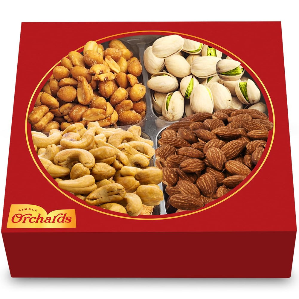 Simple Orchards Easter Nuts gift basket front view, ideal for gifting occasions.