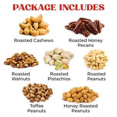 Simple Orchards mixed nuts platter close-up, premium presentation for celebrations