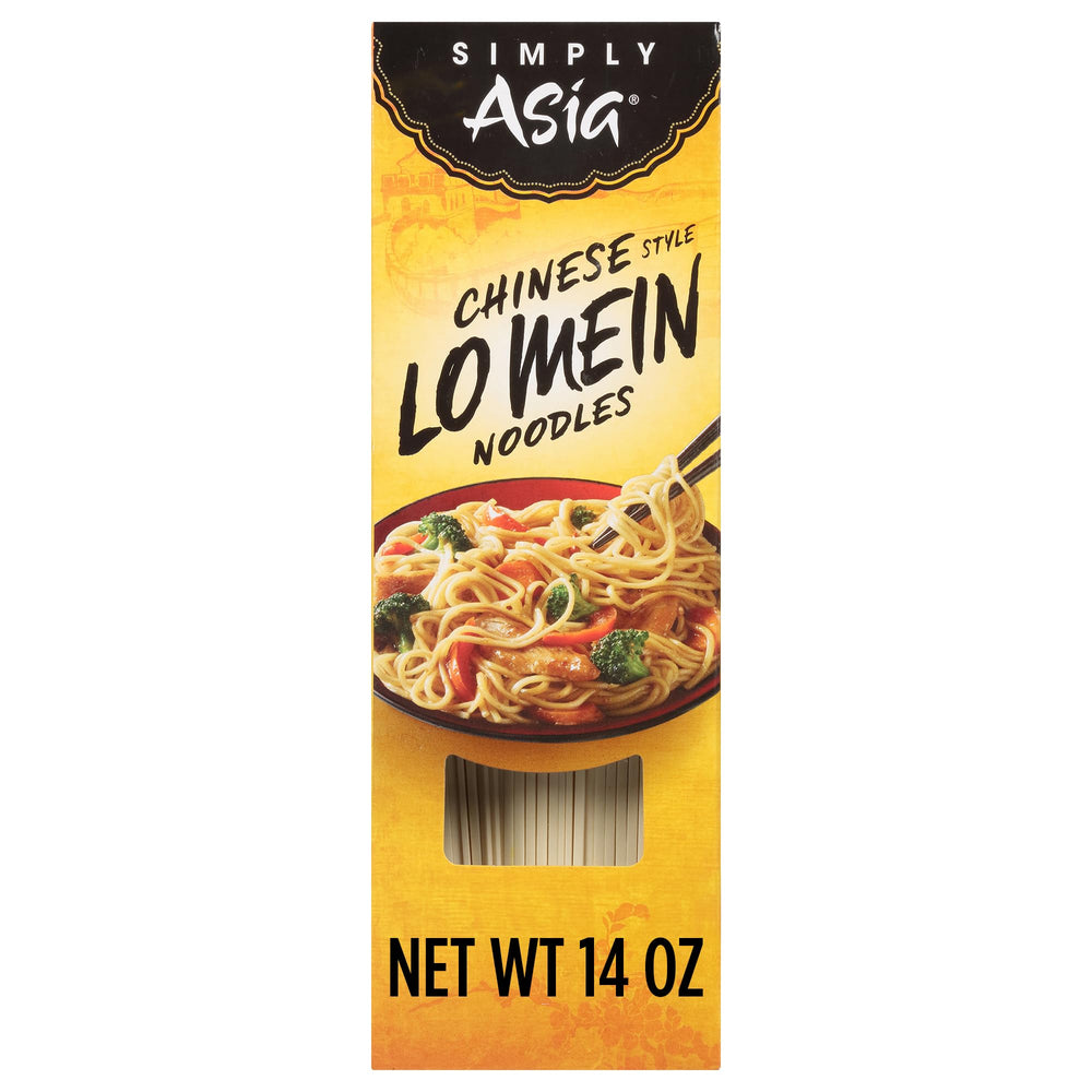 Simply Asia Lo Mein noodles pack displayed, ideal pantry staple for quick meals