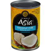 Simply Asia unsweetened coconut milk can label—dairy-free and gluten-free.
