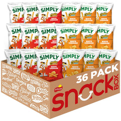 Simply Cheetos White Cheddar Crunchy Variety Pack front view highlighting 36-pack convenience