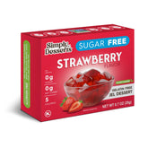 Simply Delish Jel Dessert Strawberry box, a vegan, sugar-free treat.