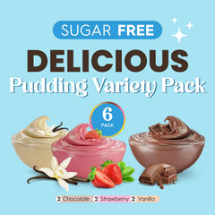 Simply Desserts pudding mix packet closeup highlights clean ingredients.