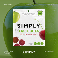 Simply Gum Fruit Bites no cane sugar gluten-free on packaging.