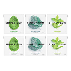 Simply Gum Peppermint image: natural breath refreshment with plant-based ingredients.