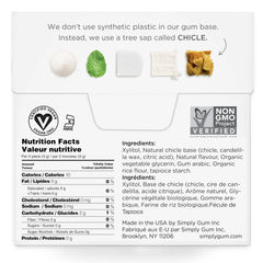 Simply Gum natural chicle base closeup emphasizes authentic texture and clean ingredients.