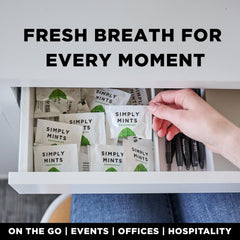 Simply Gum Peppermint Mints office-friendly pack ready for on-the-go freshness.