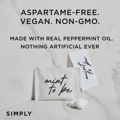 SIMPLY Peppermint two mints per packet for quick, convenient minting at events.