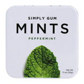 Simply Mints peppermint tin closeup for long-lasting fresh breath